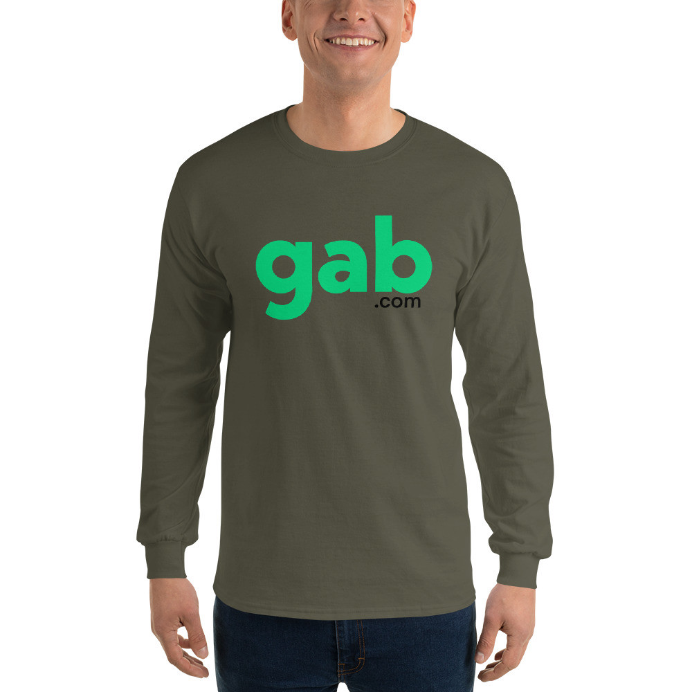 Men’s Long Sleeve Gab.com Shirt - Military Green / L