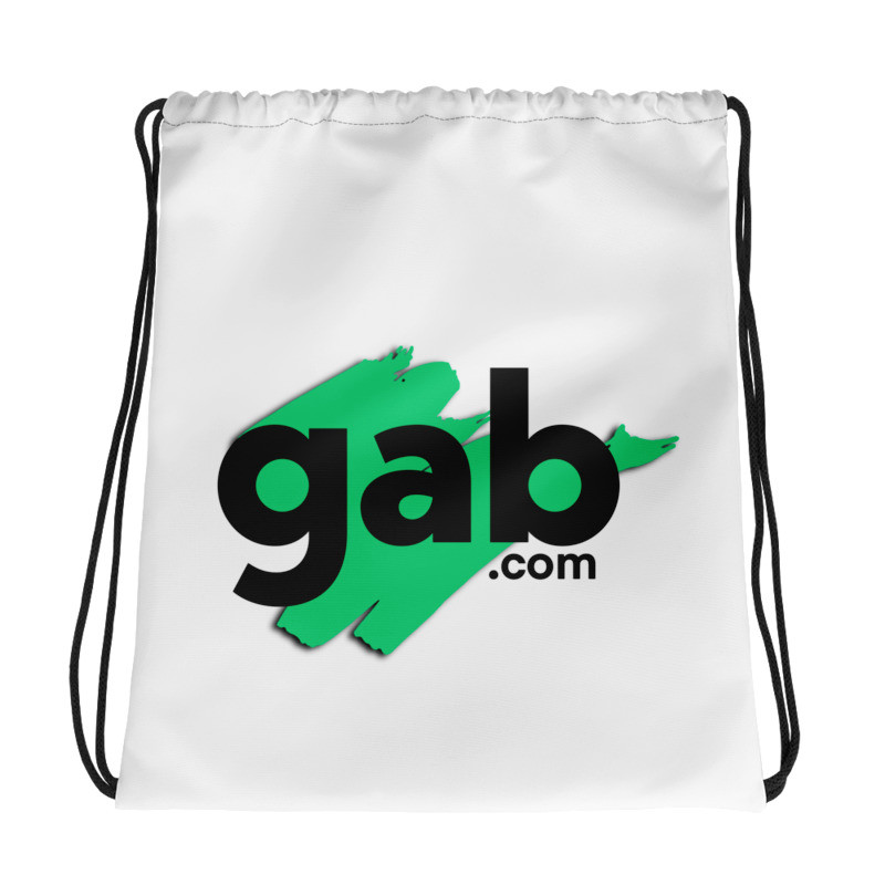 Gab.com Front & Back Drawstring bag