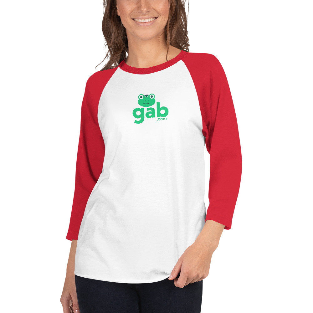 Gab.com Women's Raglan Shirt - White/Red / XL