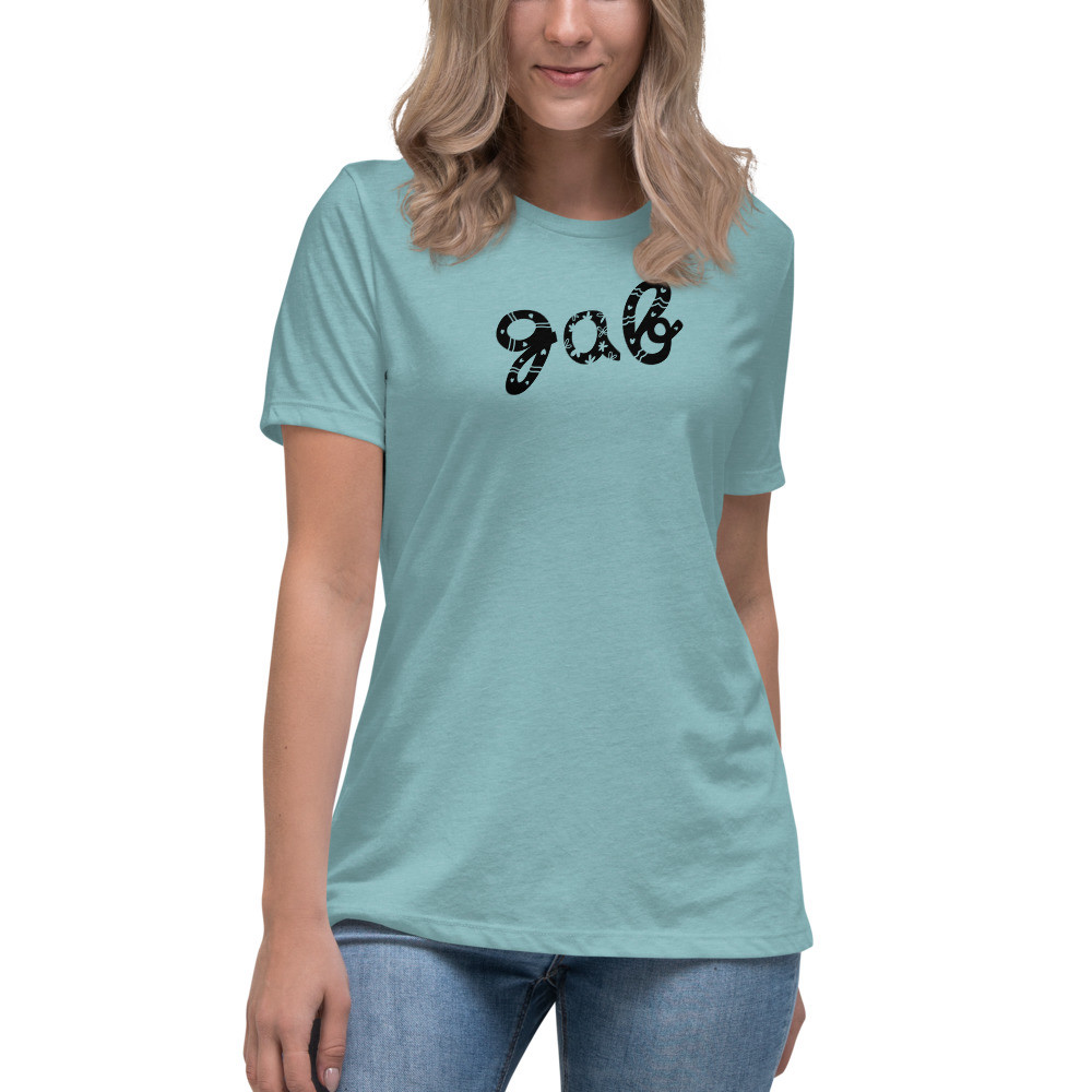 Doodle Gab Women's Relaxed T-Shirt - Heather Blue Lagoon / S