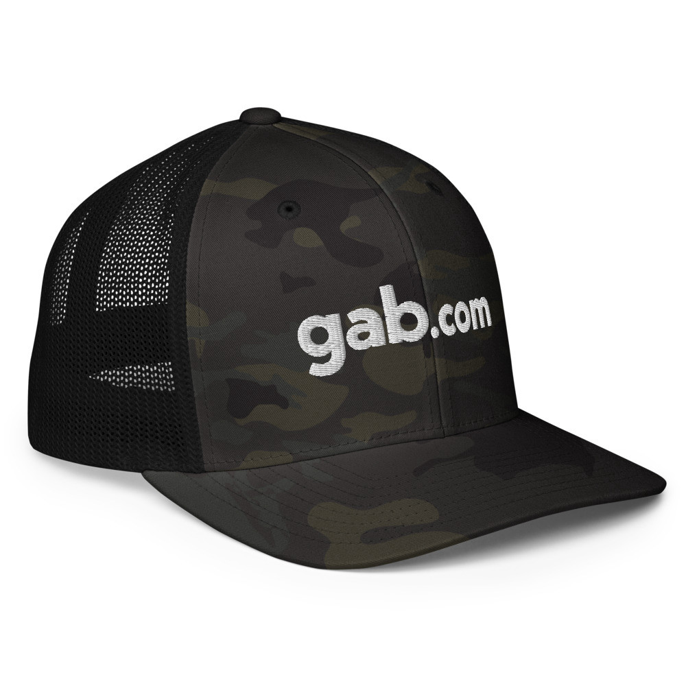 Mesh Back Trucker Hat Gab.com (+1 Yr. PRO) - Multicam Black/Black