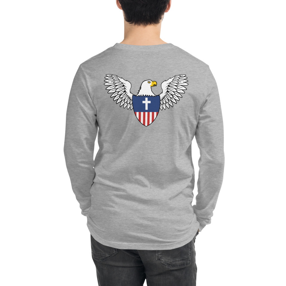 Eagle Christian Nationalist Long Sleeve T-Shirt - Athletic Heather / S