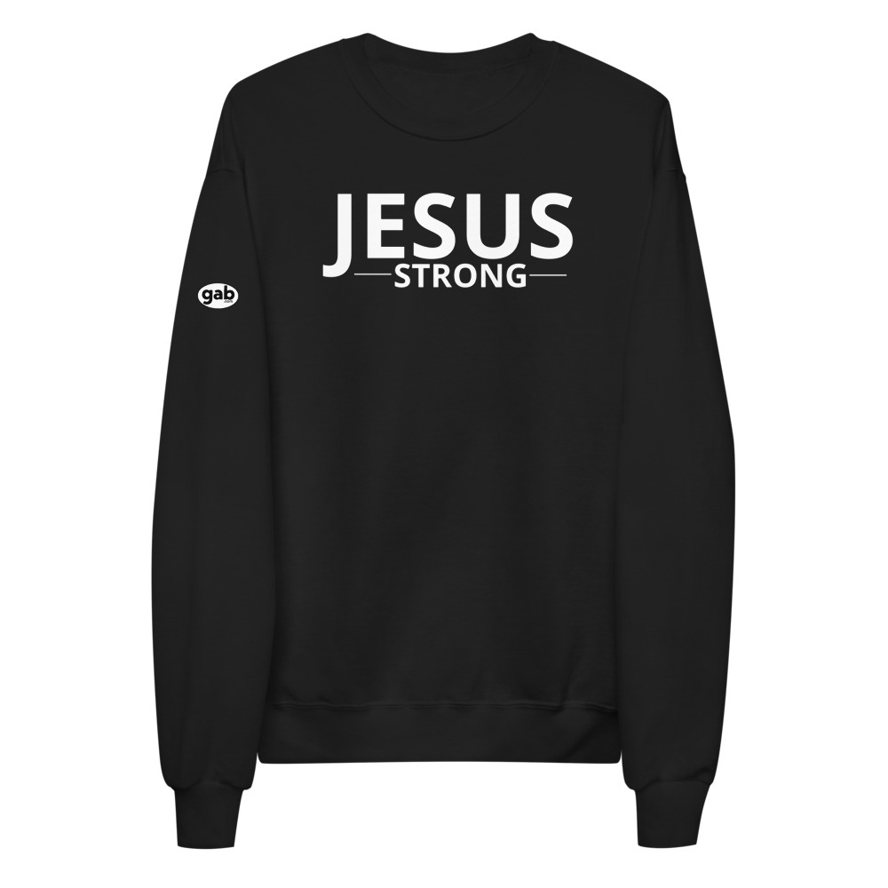 Jesus Strong Fleece Sweatshirt - Black / XL