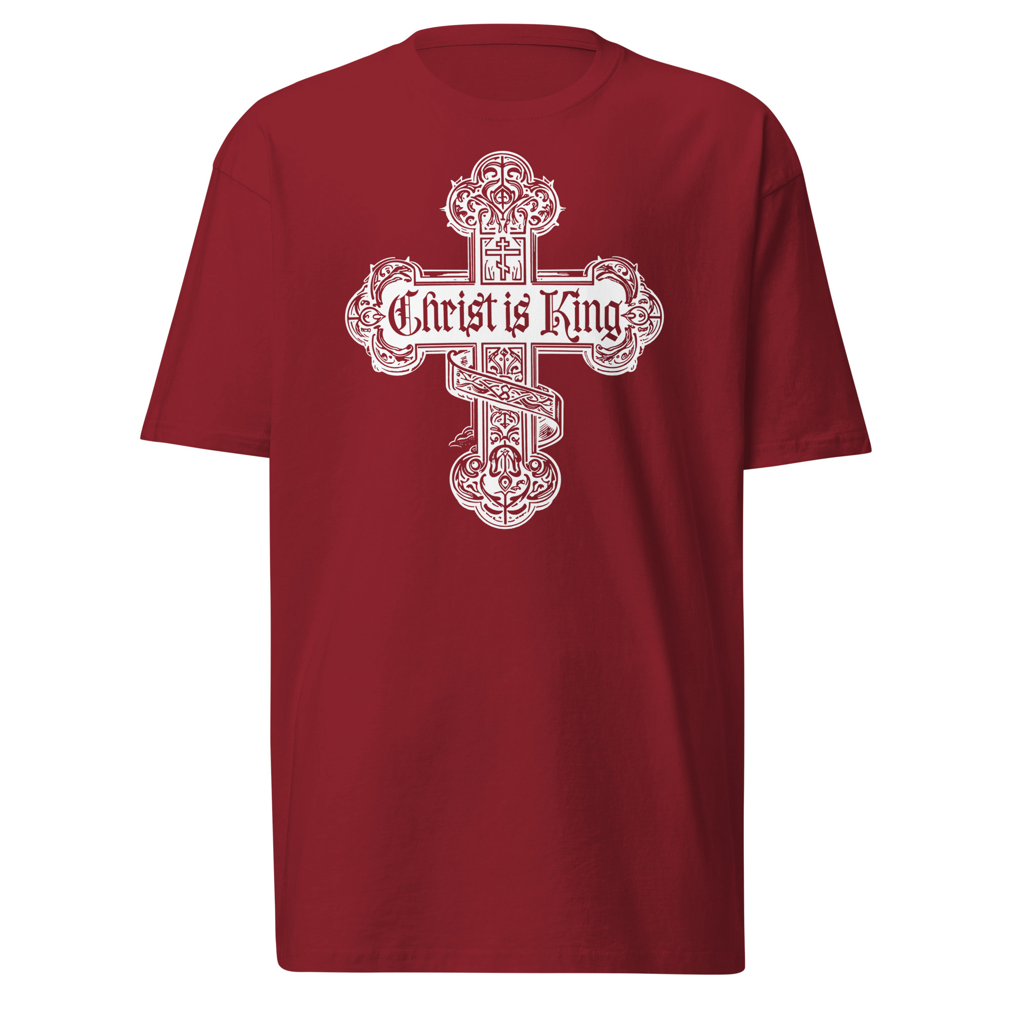 Christ is King Cross T-Shirt - Brick Red / L