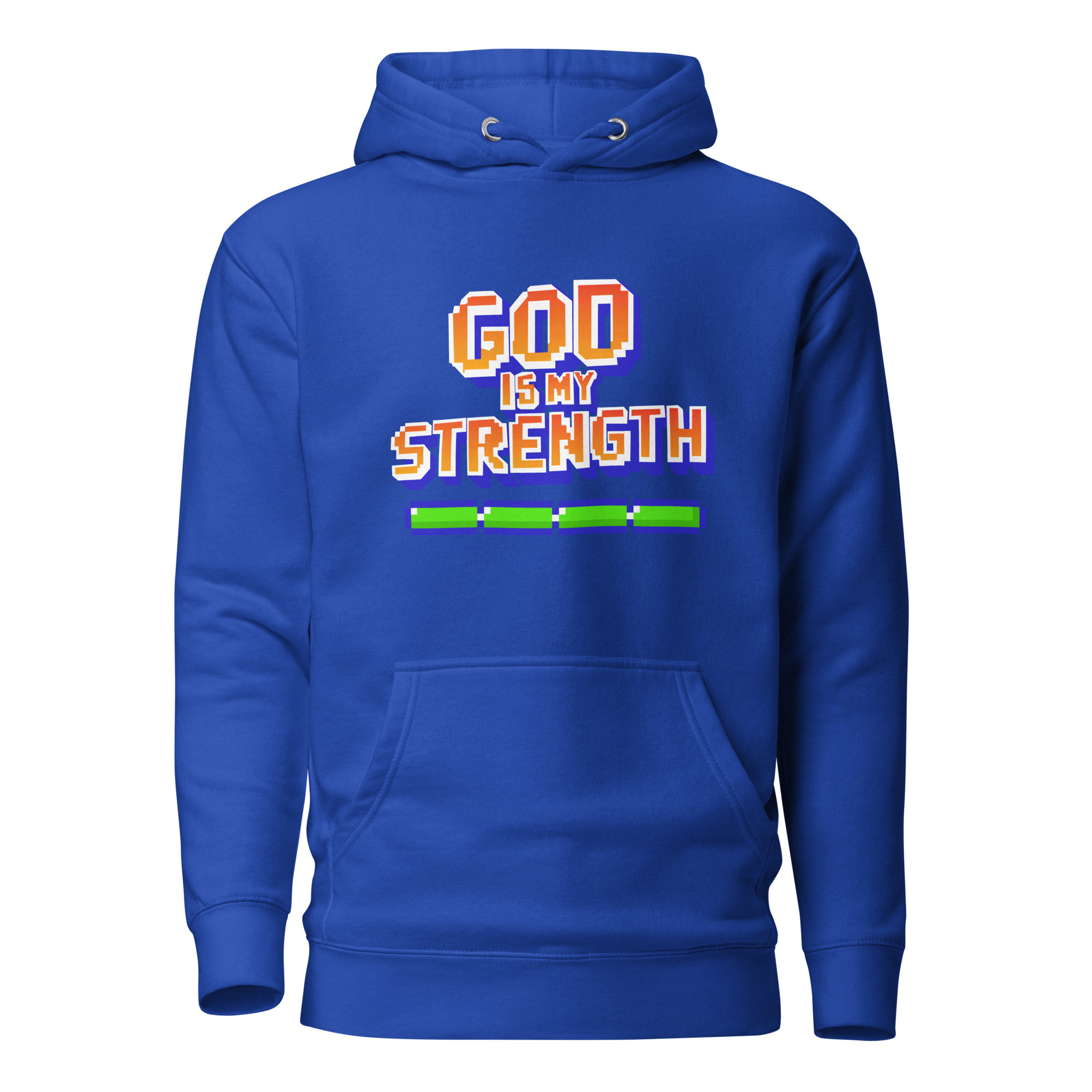 God is my Strength Hoodie - Team Royal / S