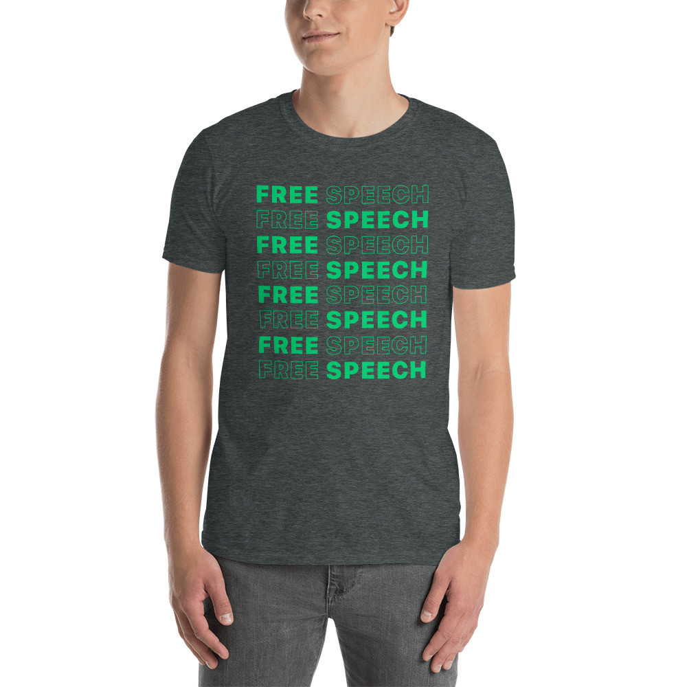 Free Speech over Free Speech T-Shirt - Dark Heather / M