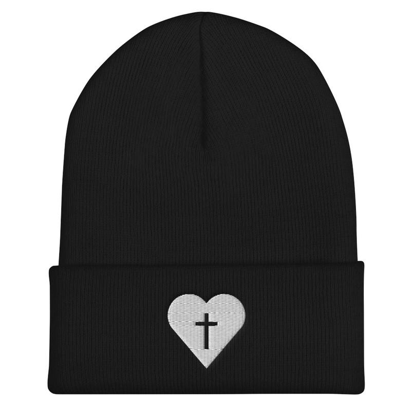 Heart Beanie - Black