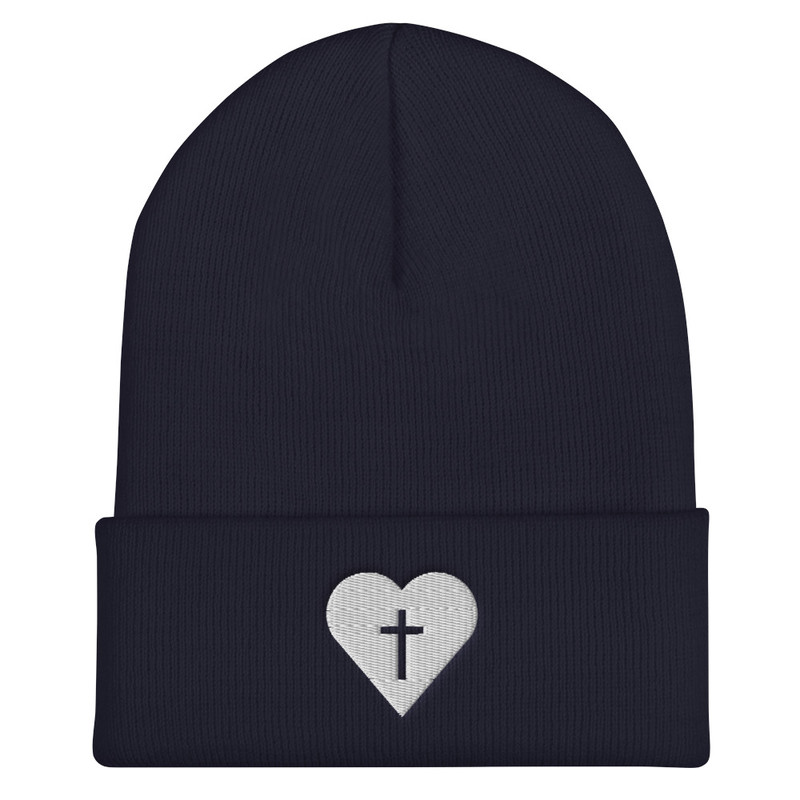 Heart Beanie - Navy