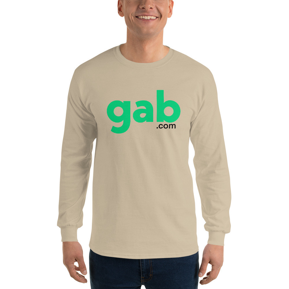 Men’s Long Sleeve Gab.com Shirt - Sand / S