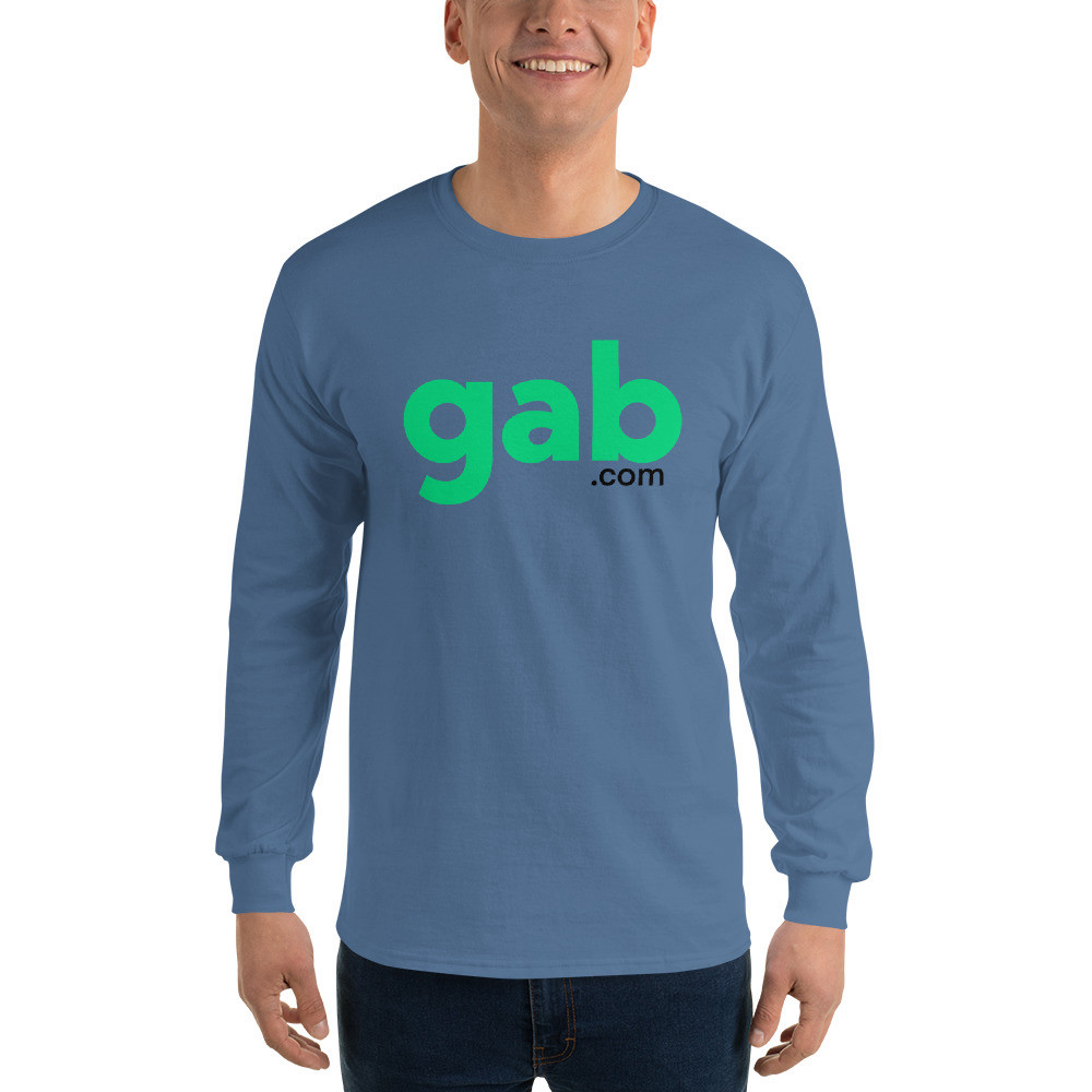 Men’s Long Sleeve Gab.com Shirt - Indigo Blue / M