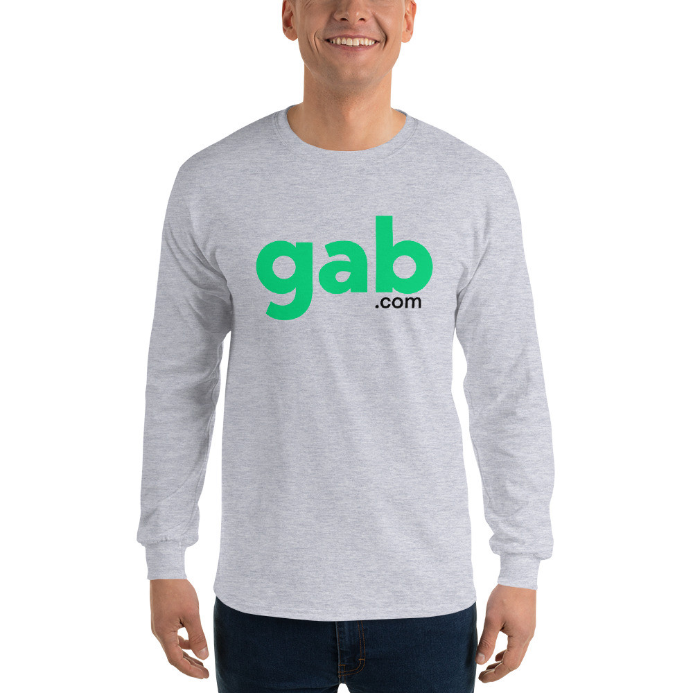 Men’s Long Sleeve Gab.com Shirt - Sport Grey / S