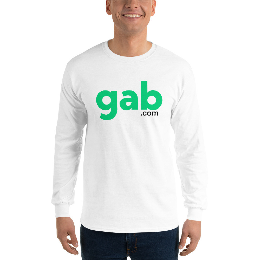 Men’s Long Sleeve Gab.com Shirt - White / S