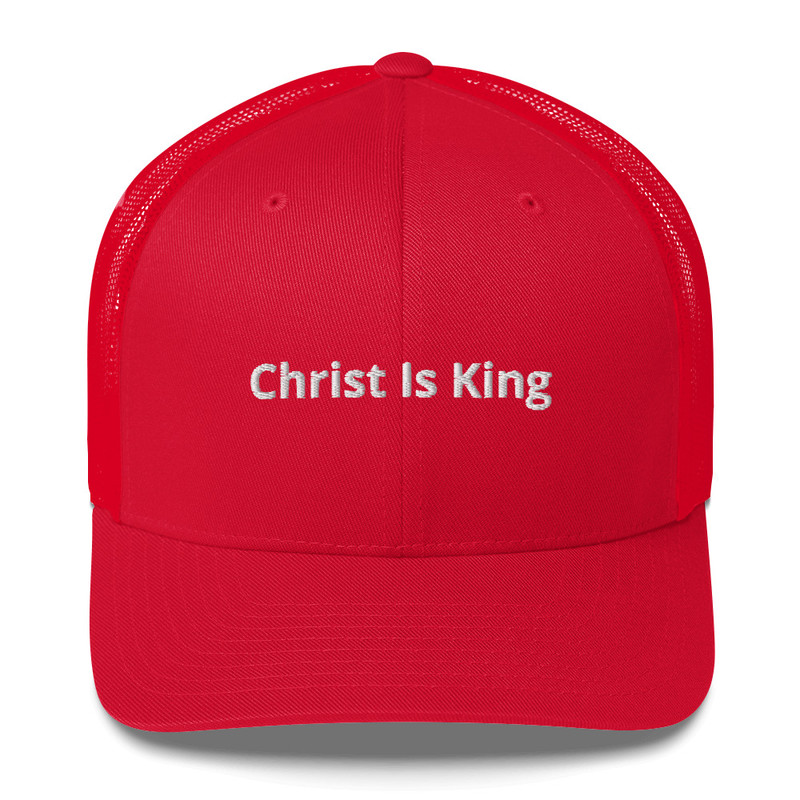 Christ Is King Mesh Trucker Hat - Red