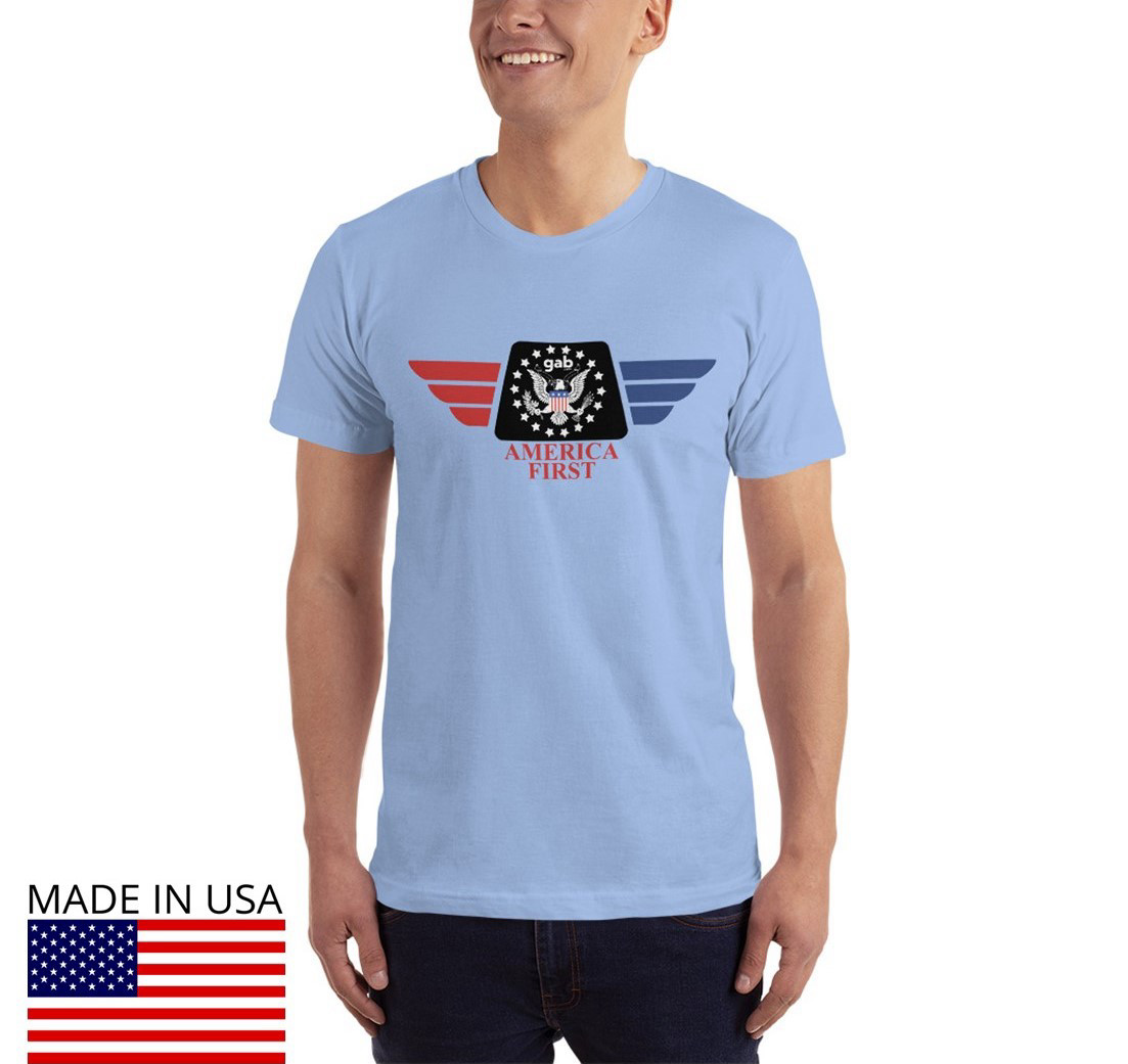 America First Men's T-Shirt - Baby Blue / S