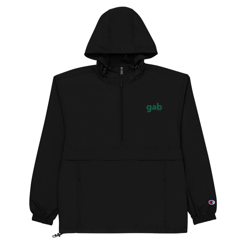 Gab.com Champion Packable Jacket - Black / 2XL