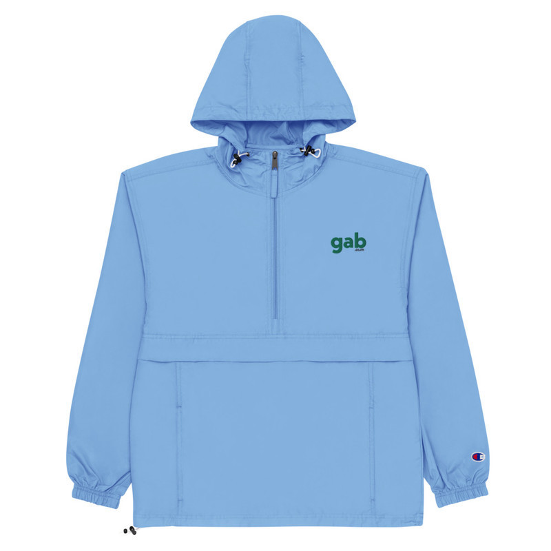 Gab.com Champion Packable Jacket - Light Blue / 2XL