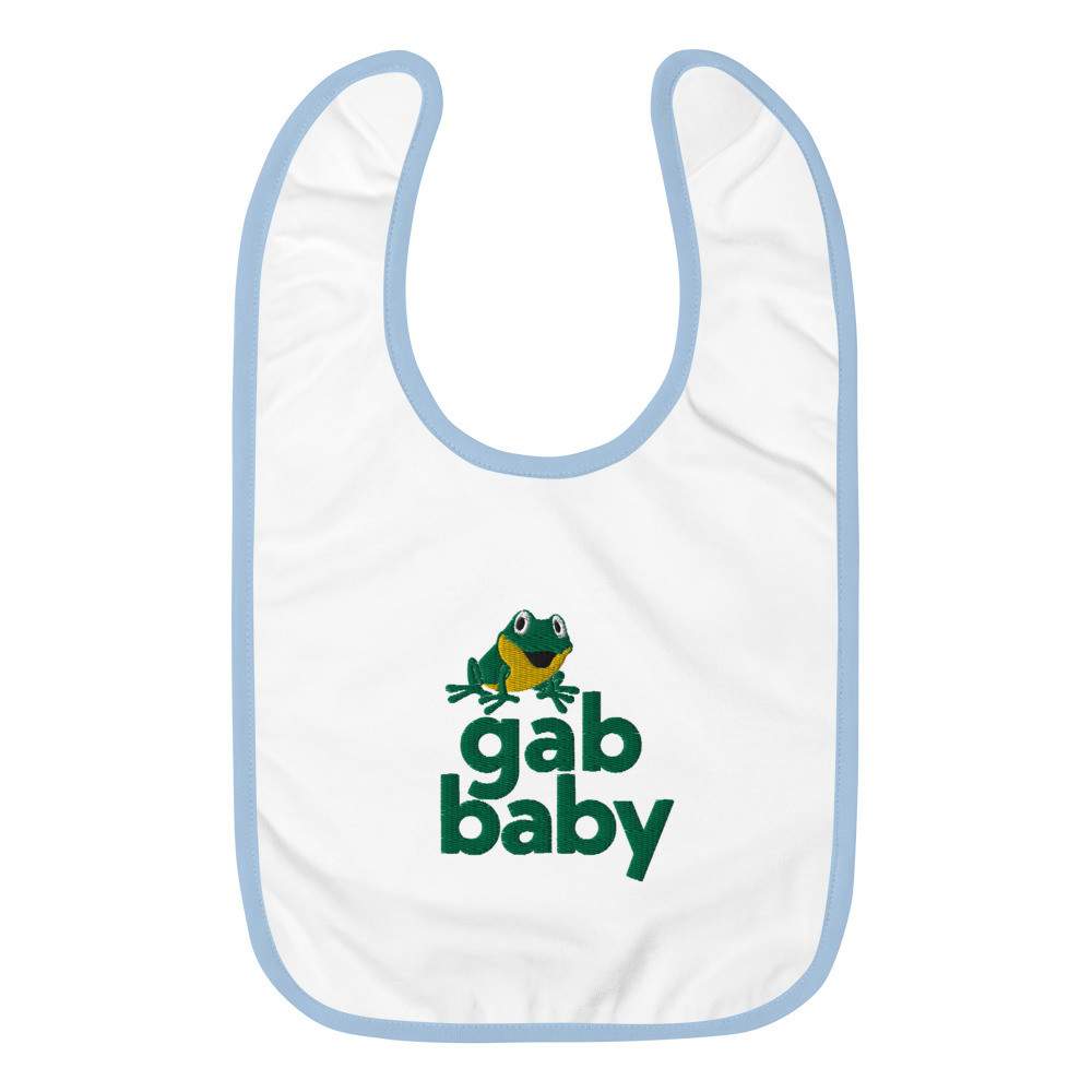 Gab Baby Bib - White / Light Blue
