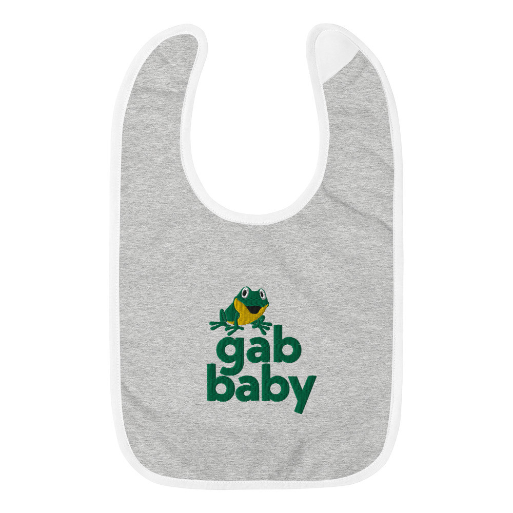 Gab Baby Bib - Heather Gray / White