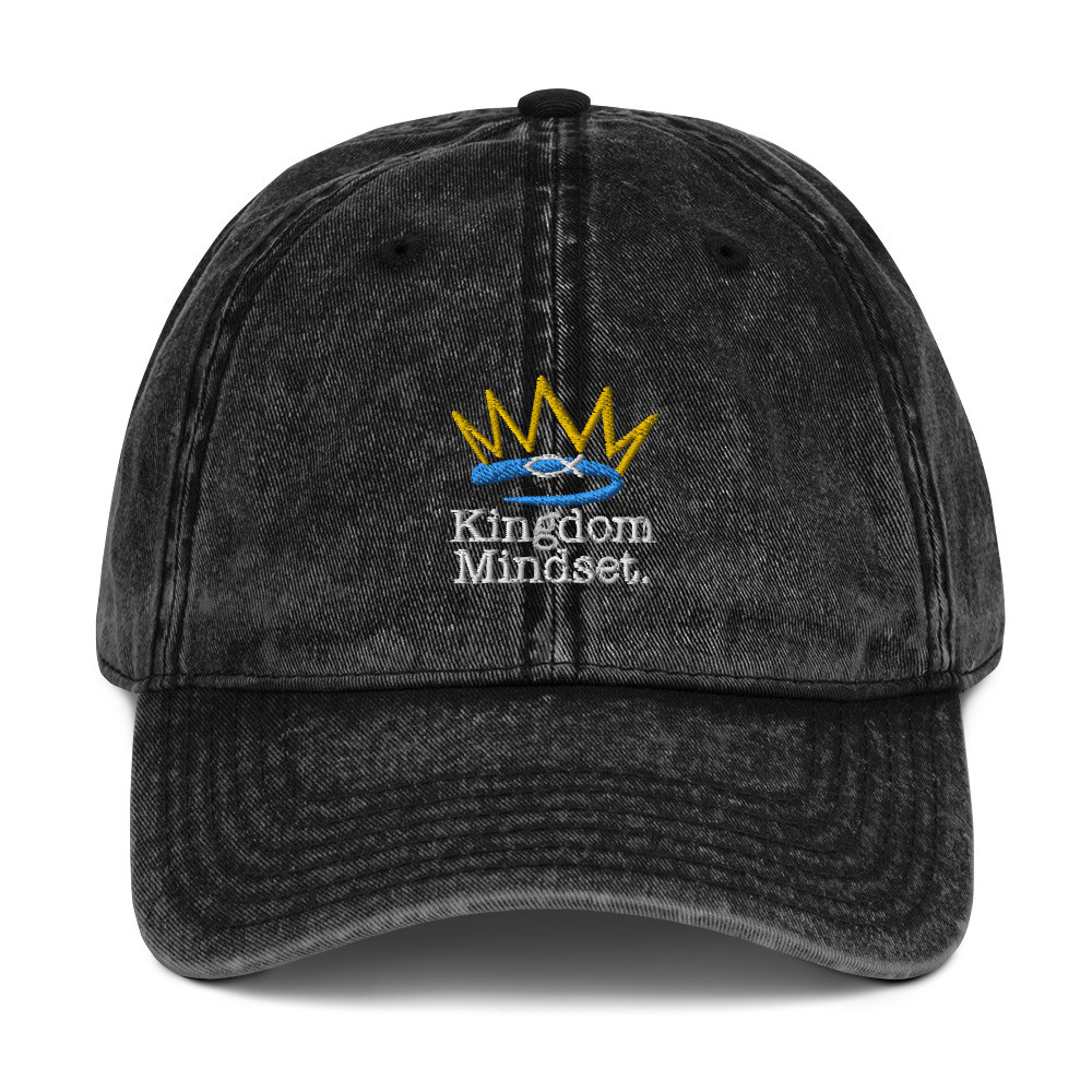 Kingdom Mindset Vintage Hat  - Black