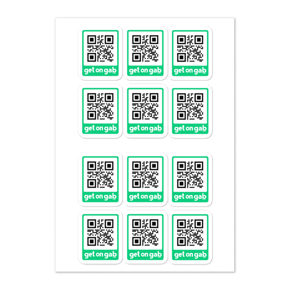 Get on Gab QR Sticker Sheet