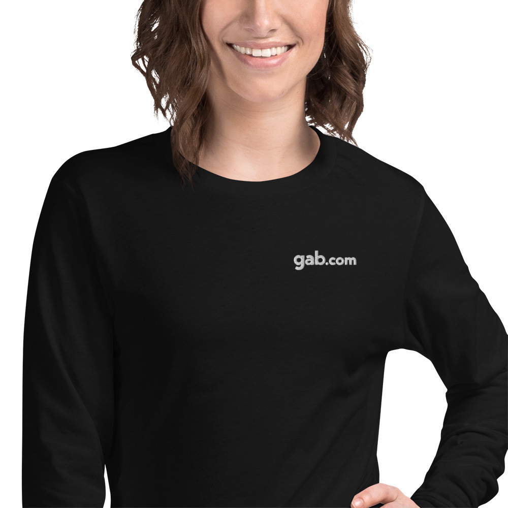 Gab.com Embroidered Women's Long Sleeve Shirt - Black / M
