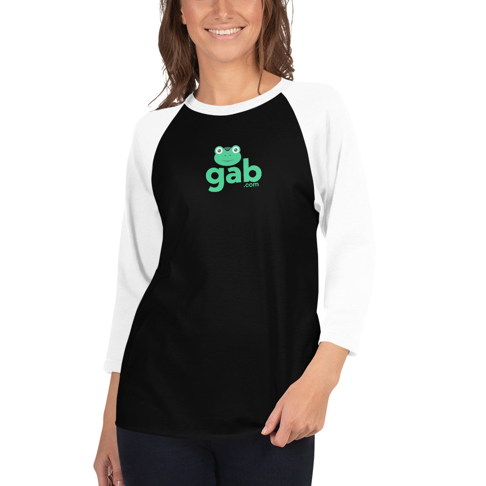 Gab.com Women's Raglan Shirt - Black/White / L
