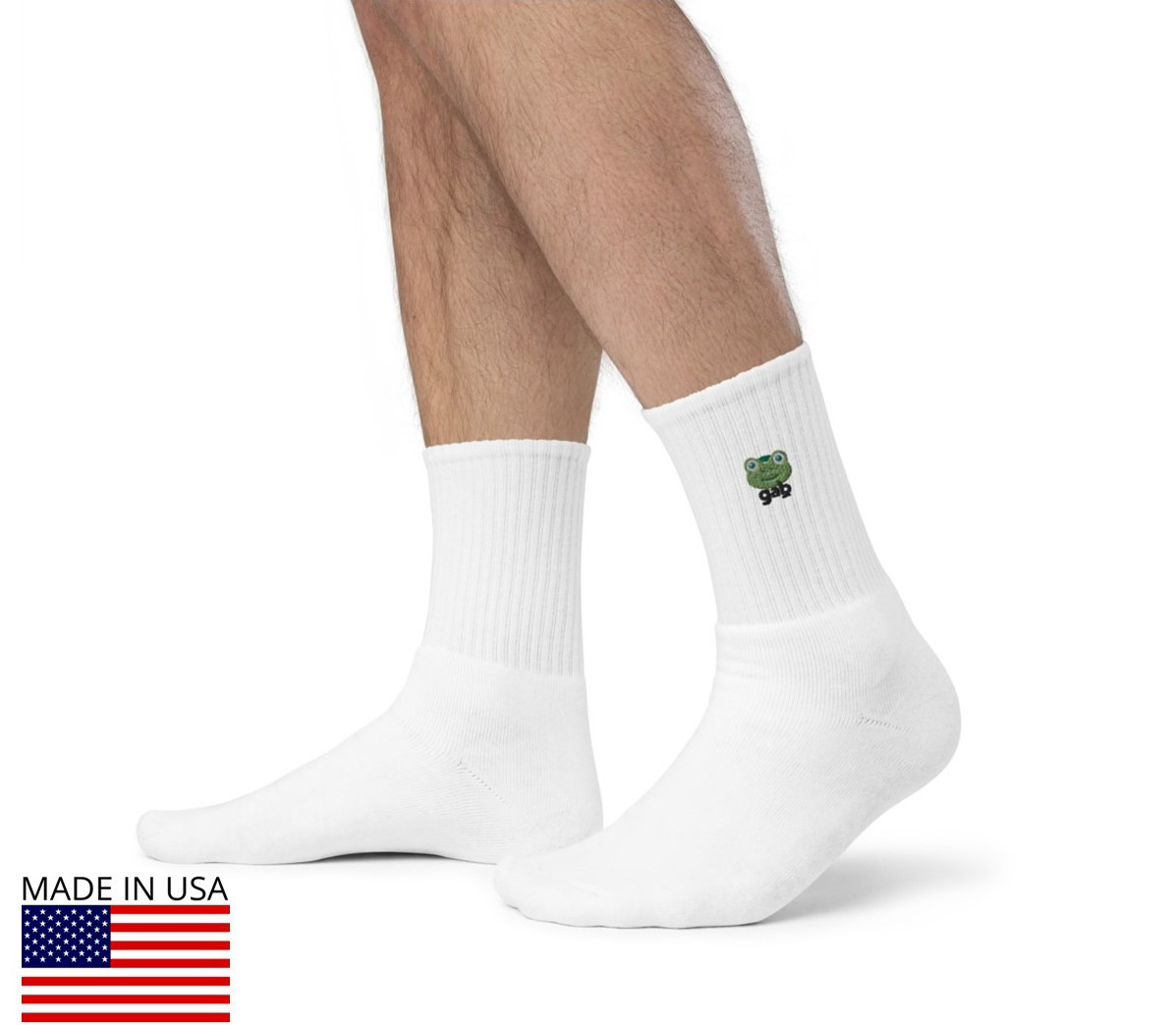 Gab.com Embroidered Socks - White / L/XL