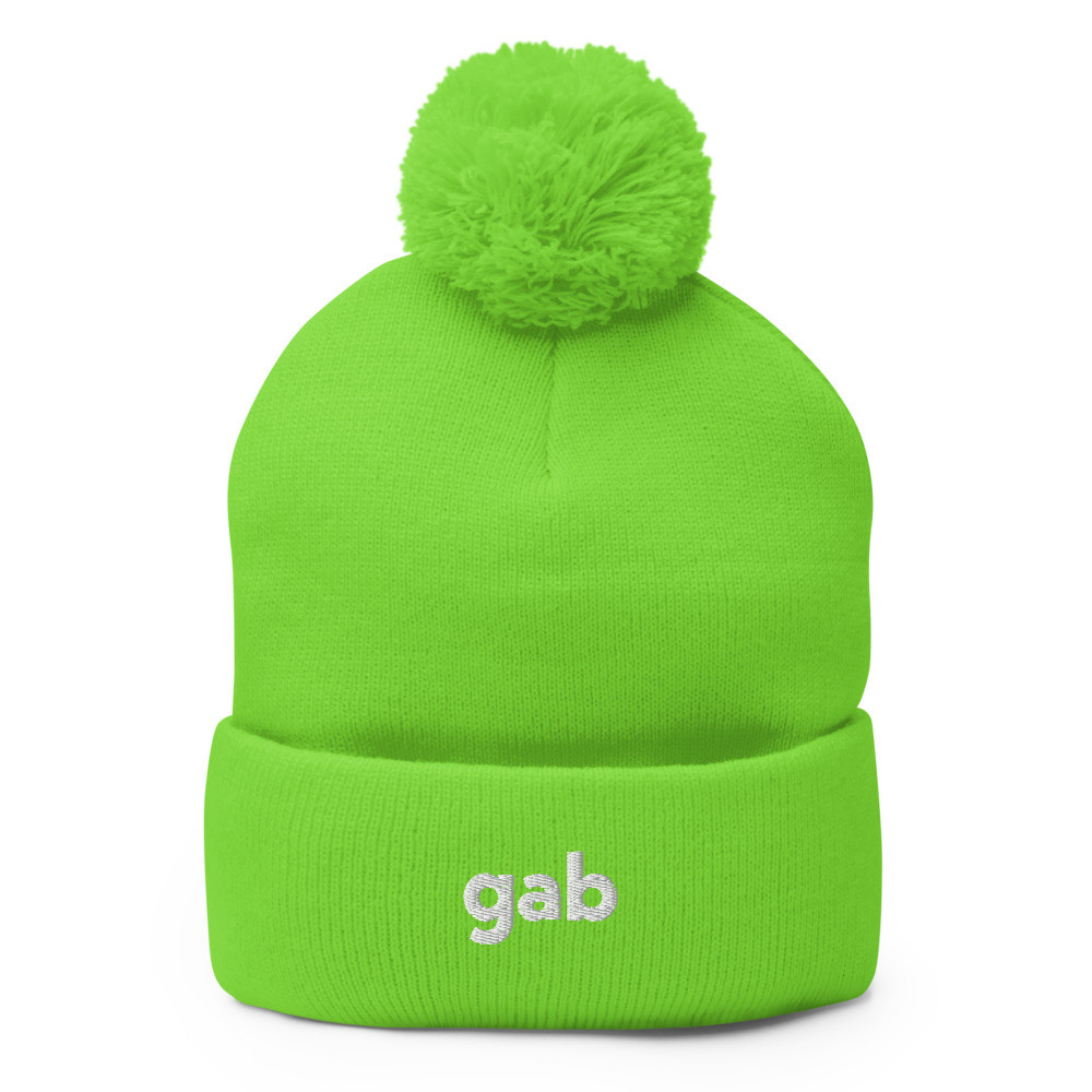 Gab Green Pom-Pom Beanie