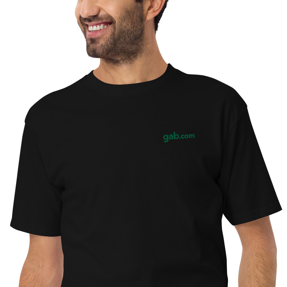 Gab.com Embroidered Men’s Heavyweight T-Shirt - Black / S
