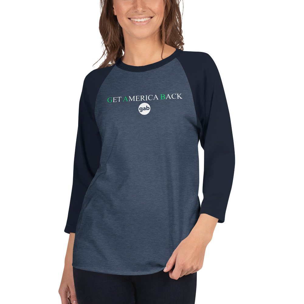 Get America Back Women's Raglan Shirt - Heather Denim/Navy / XL