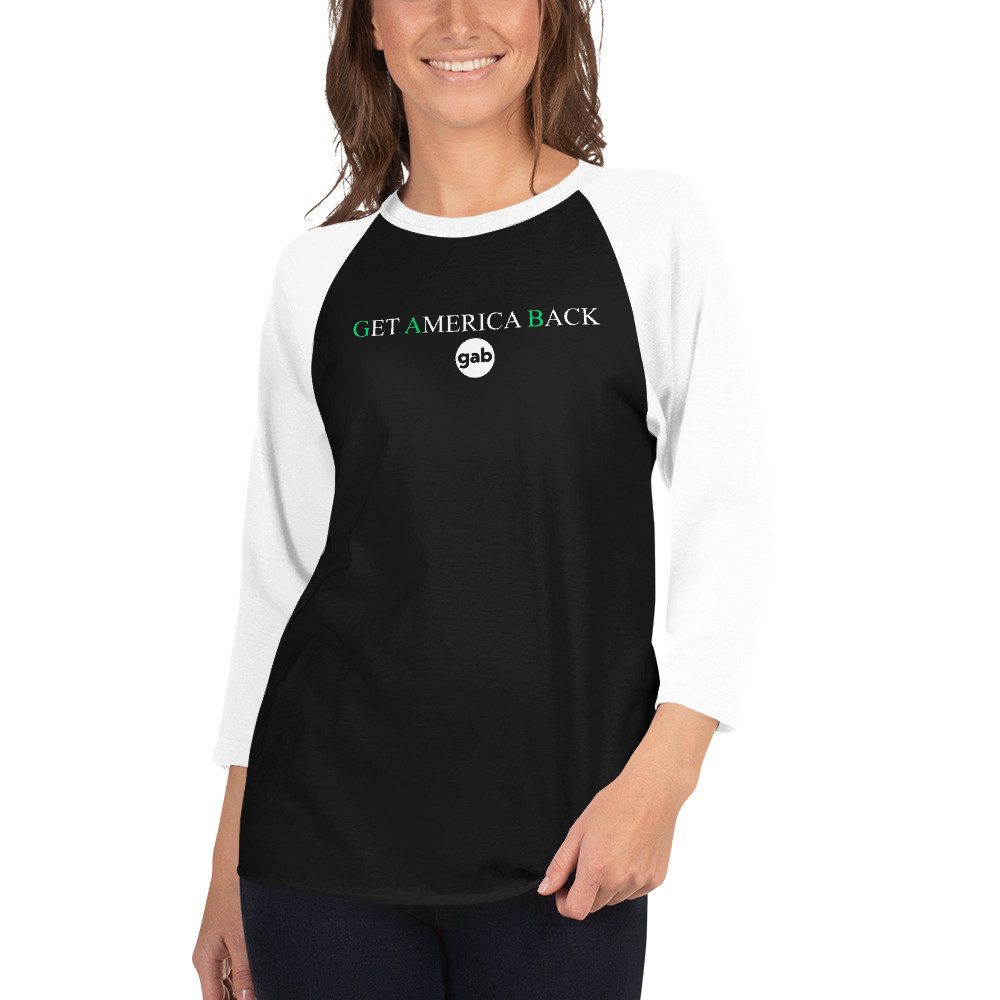 Get America Back Women's Raglan Shirt - Black/White / XL