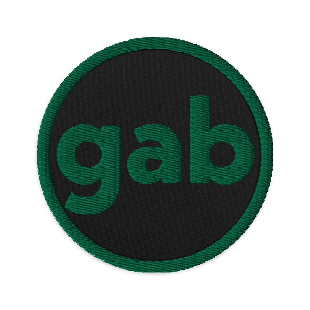 Gab Embroidered Patch - Black
