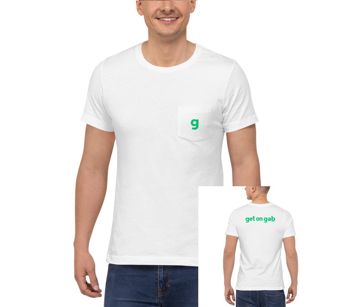 Get on Gab Men's Pocket T-Shirt - White / S