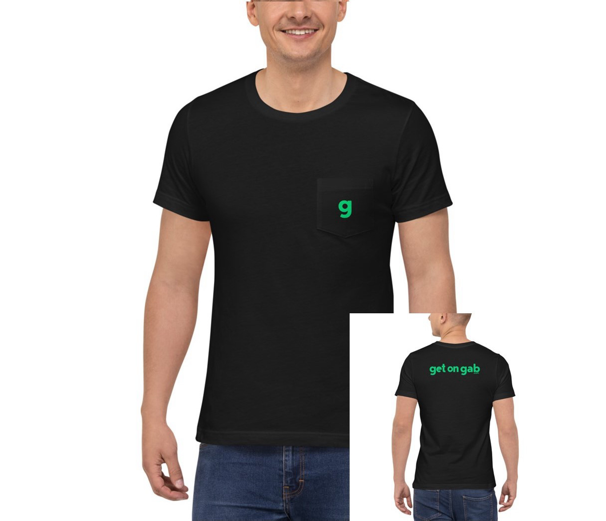 Get on Gab Men's Pocket T-Shirt - Black / XL