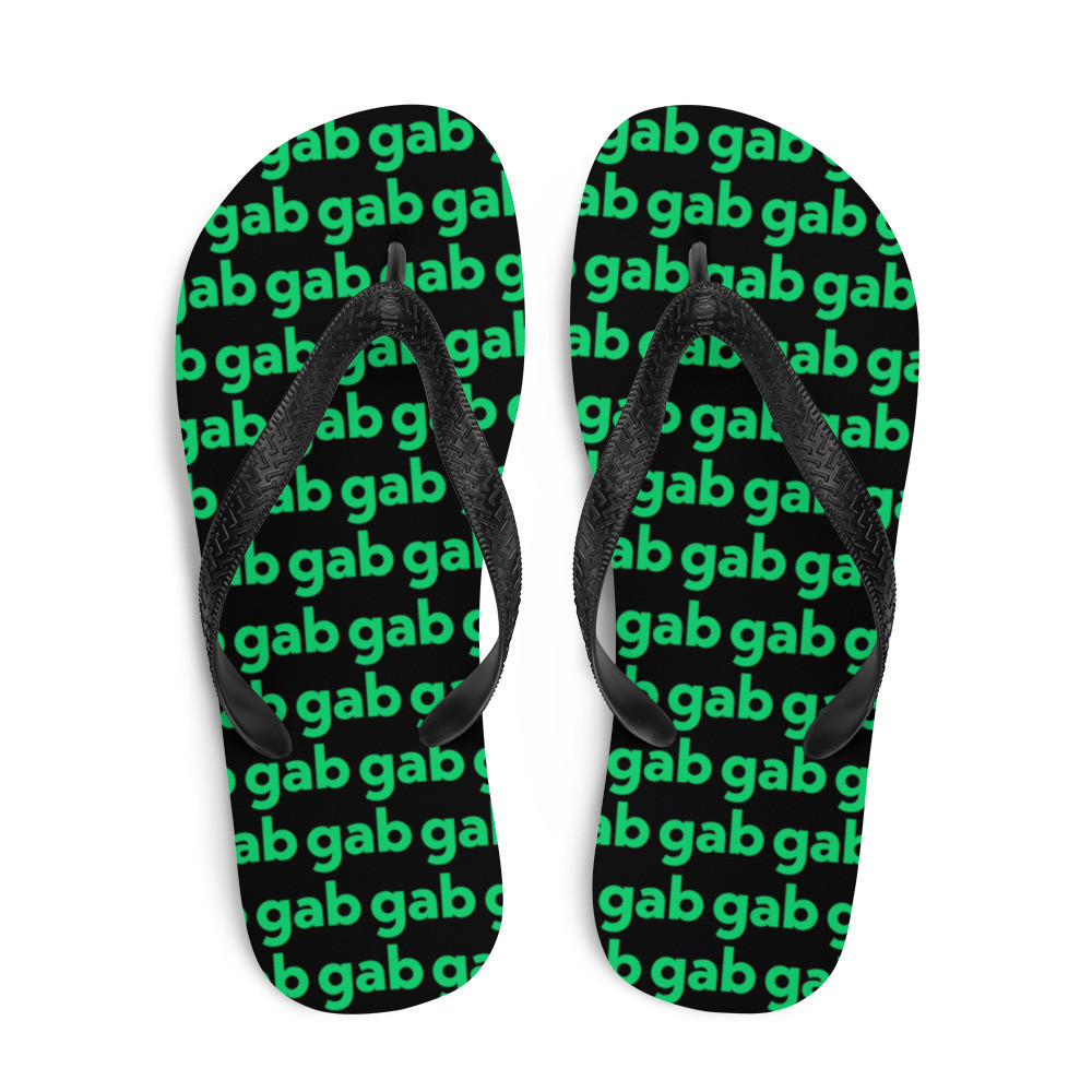 Gab All-Over Green Flip-Flops - S