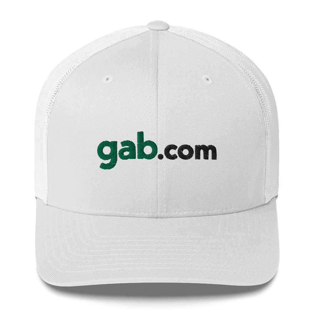Green Gab Mesh Trucker Cap - White