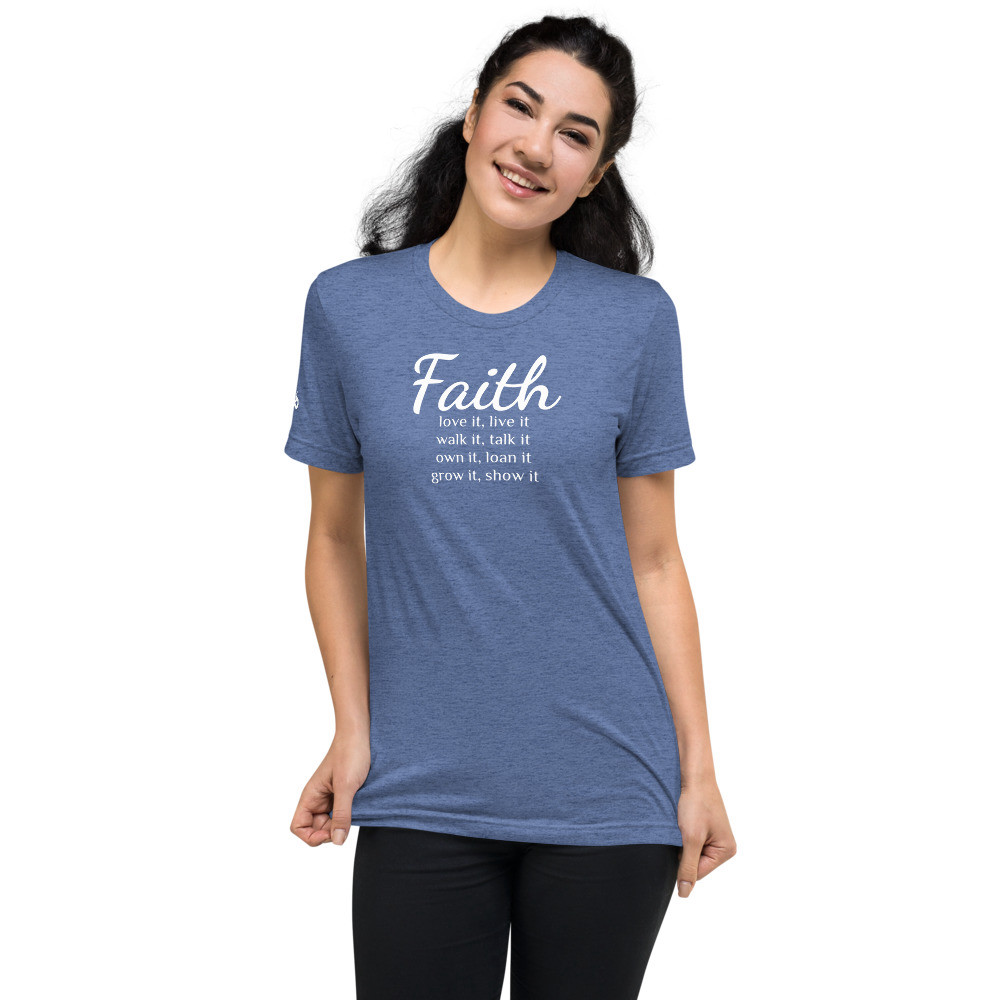 Faith Women's Tri-Blend T-Shirt - Blue Triblend / M