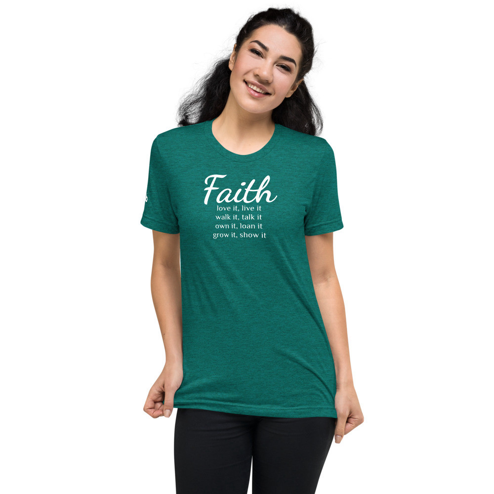 Faith Women's Tri-Blend T-Shirt - Teal Triblend / M