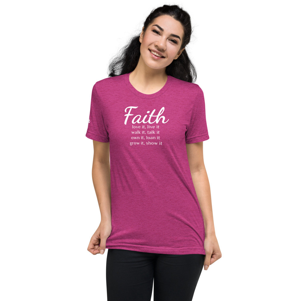 Faith Women's Tri-Blend T-Shirt - Berry Triblend / L