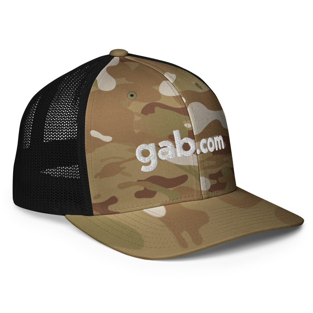 Mesh Back Trucker Hat Gab.com - Multicam Green/Black