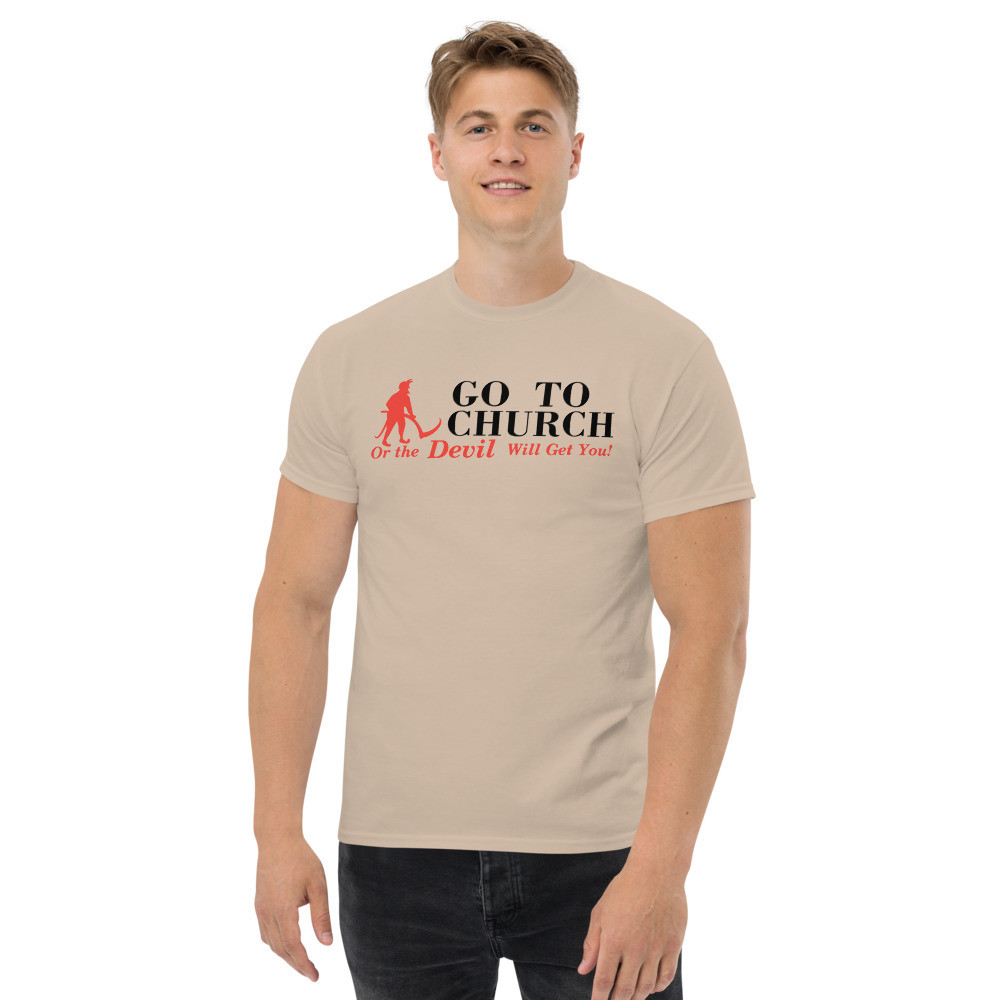 Go to Church Men's T-Shirt - Sand / XL