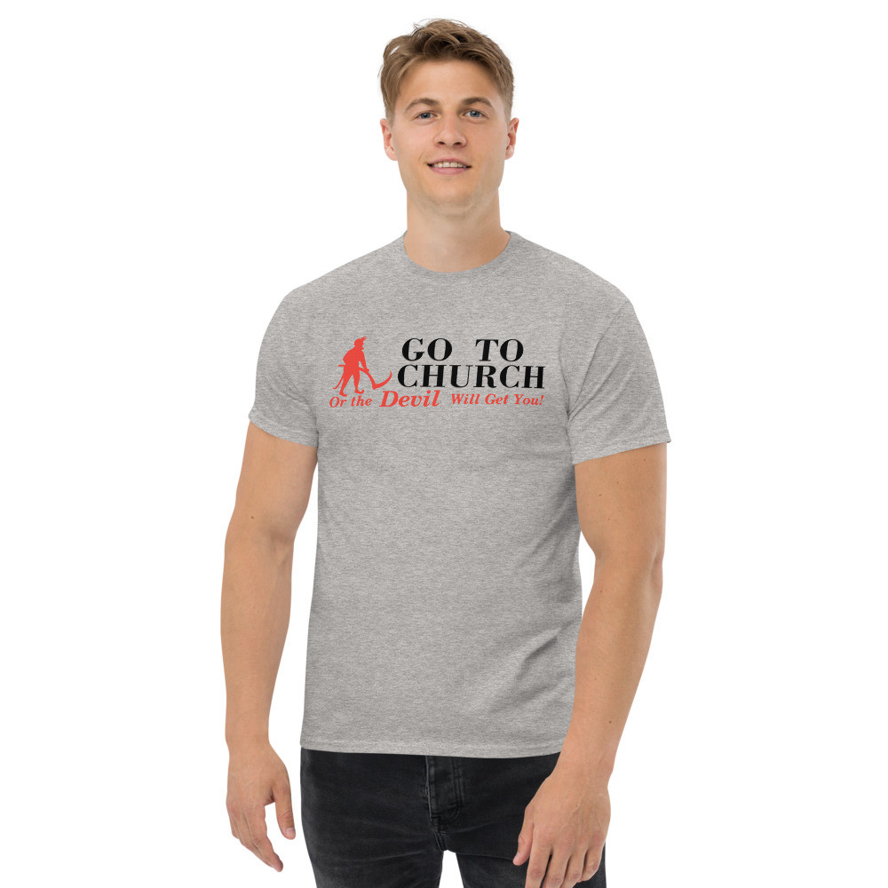 Go to Church Men's T-Shirt - Sport Grey / S