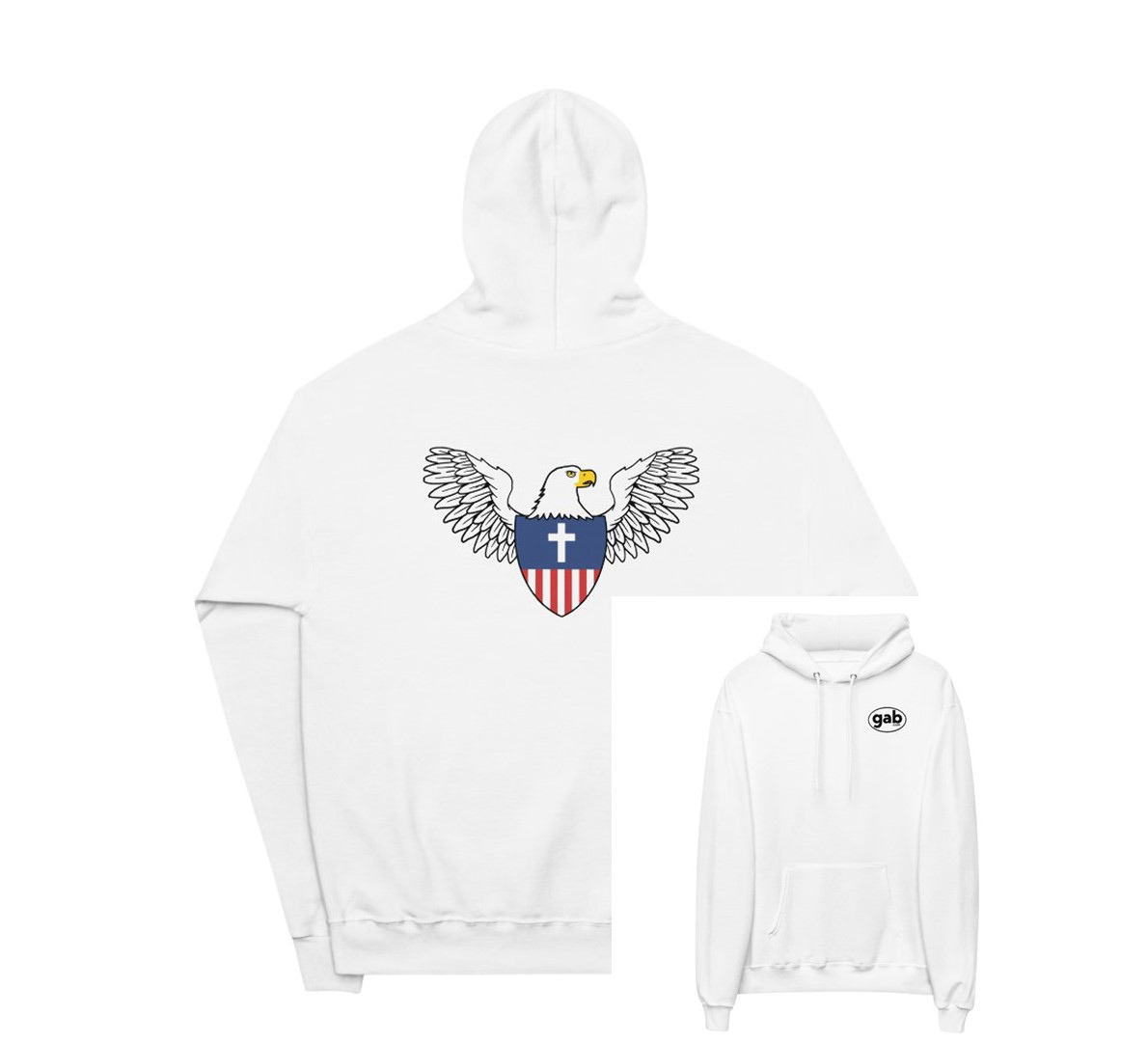 Eagle Christian Nationalist Unisex Fleece Hoodie - White / XL