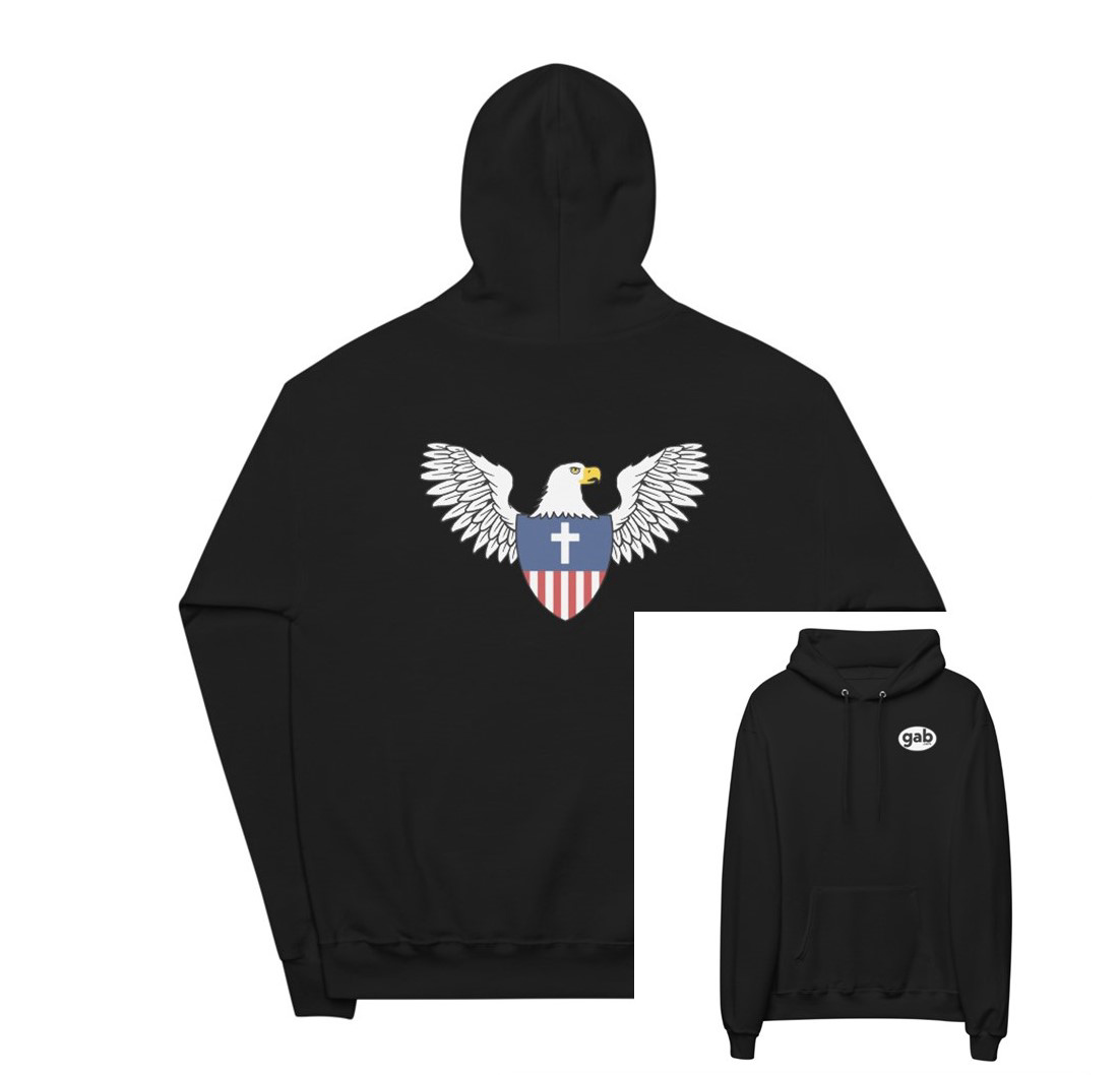 Eagle Christian Nationalist Unisex Fleece Hoodie - Black / XL