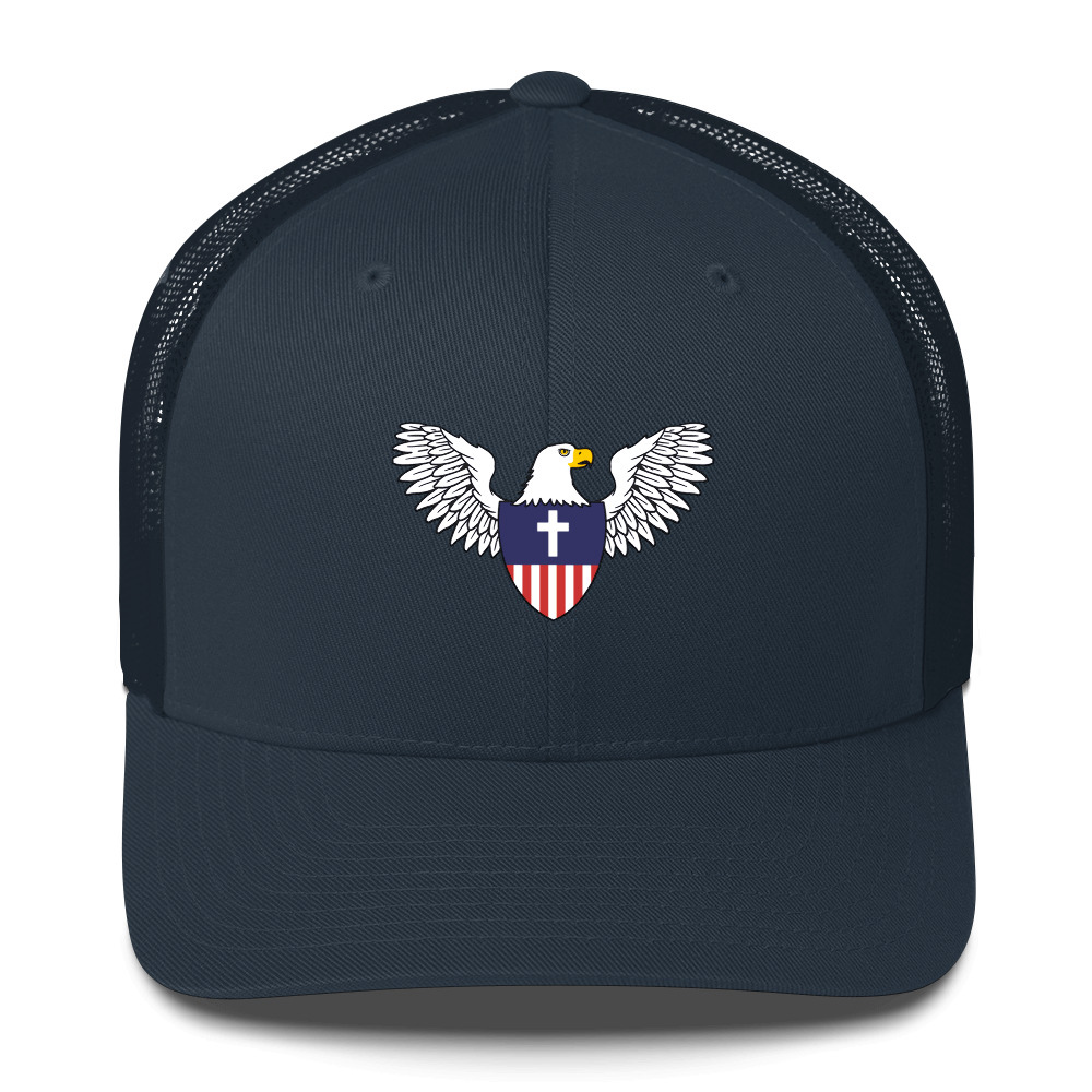 Eagle Christian Nationalist Trucker Hat (+1 Yr. PRO) - Navy