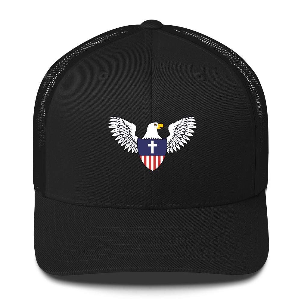 Eagle Christian Nationalist Trucker Hat (+1 Yr. PRO) - Black