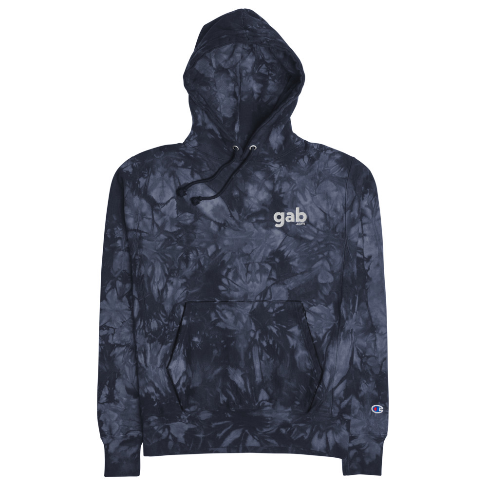 Gab.com Unisex Champion Tie-Dye Hoodie - Navy / L