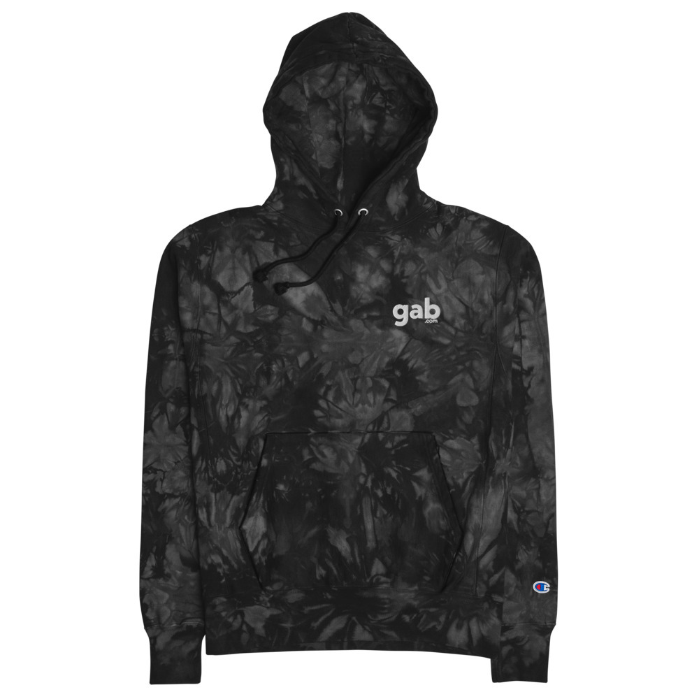 Gab.com Unisex Champion Tie-Dye Hoodie - Black / S