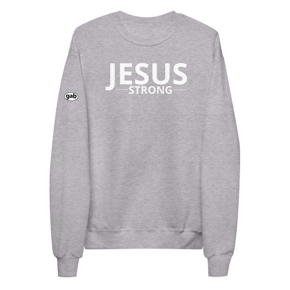 Jesus Strong Fleece Sweatshirt - Light Steel / S