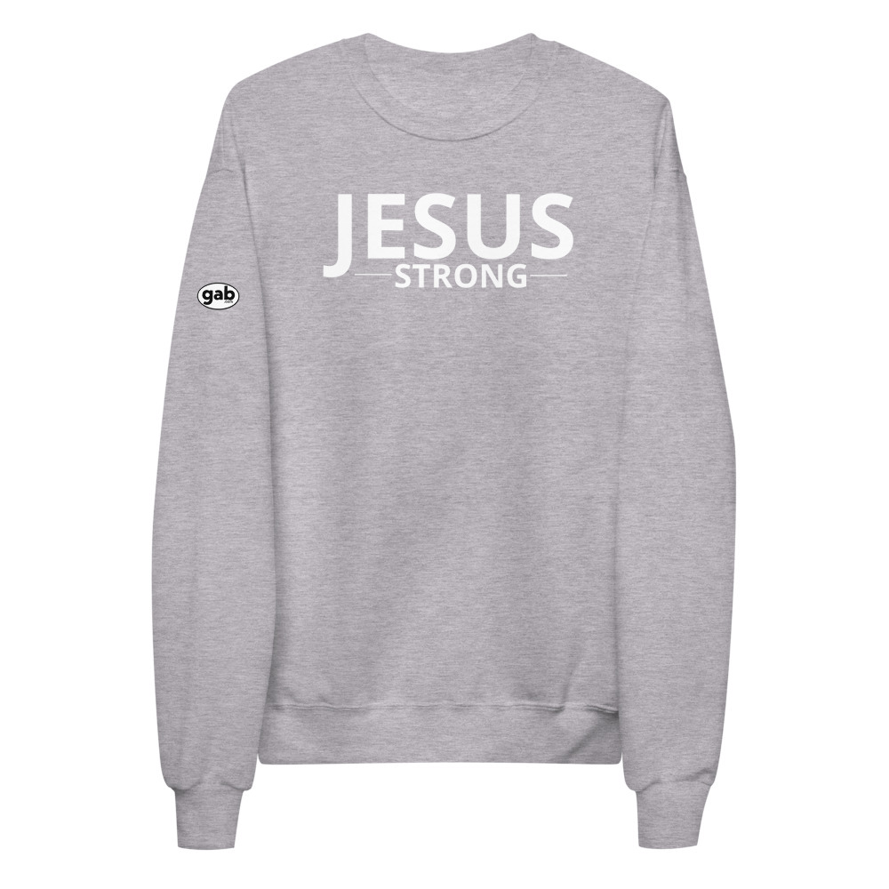 Jesus Strong Fleece Sweatshirt - Light Steel / L